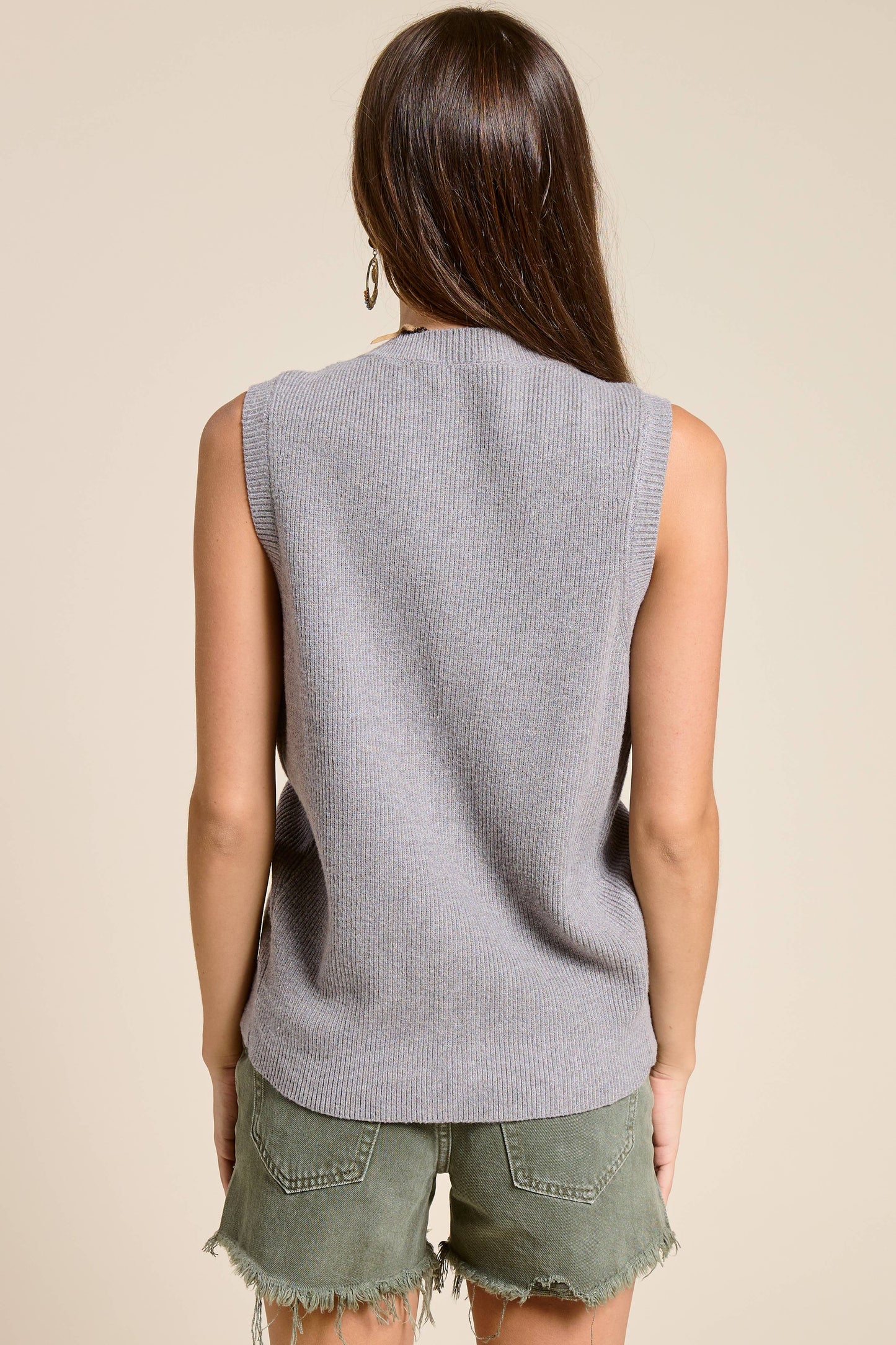 Buttoned Knit Sweater Vest