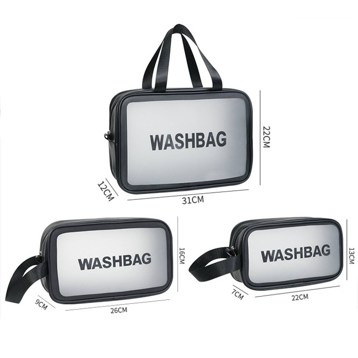 3 Set Travel Bag Set-Black