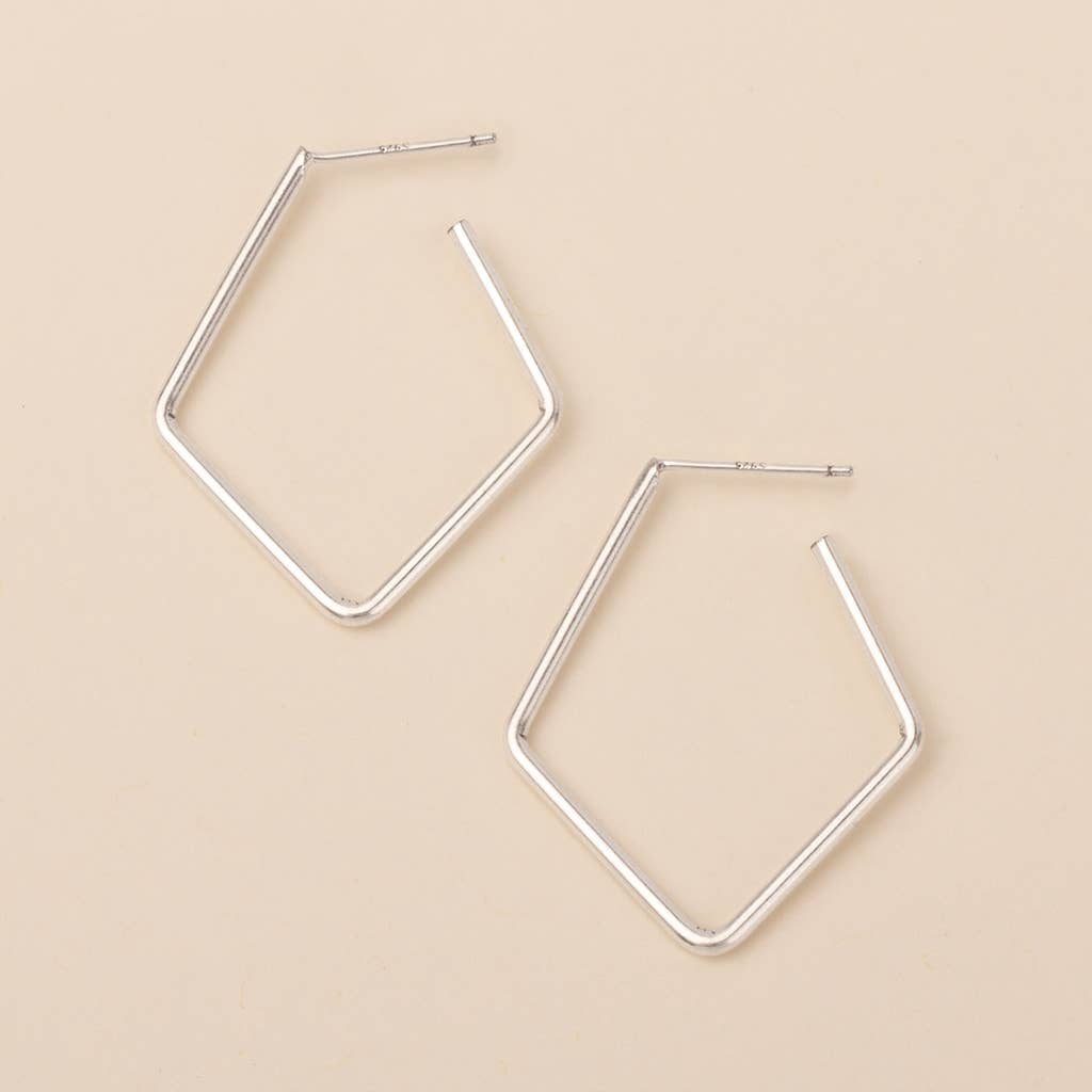 Orion Diamond Hoop Silver