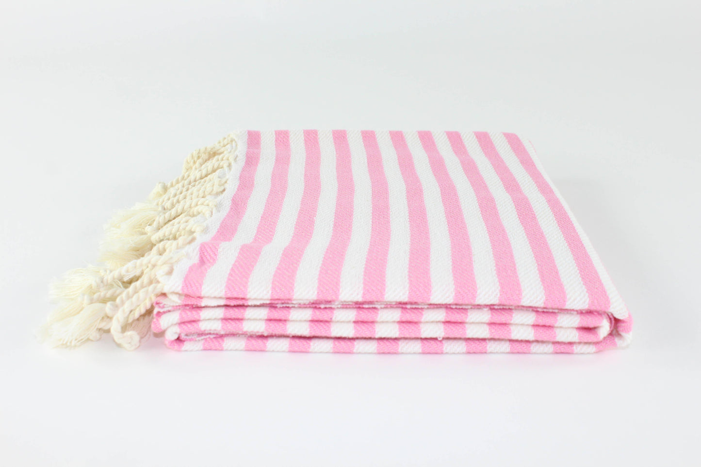 Turkish Striped Peshtemal Towel: Pink