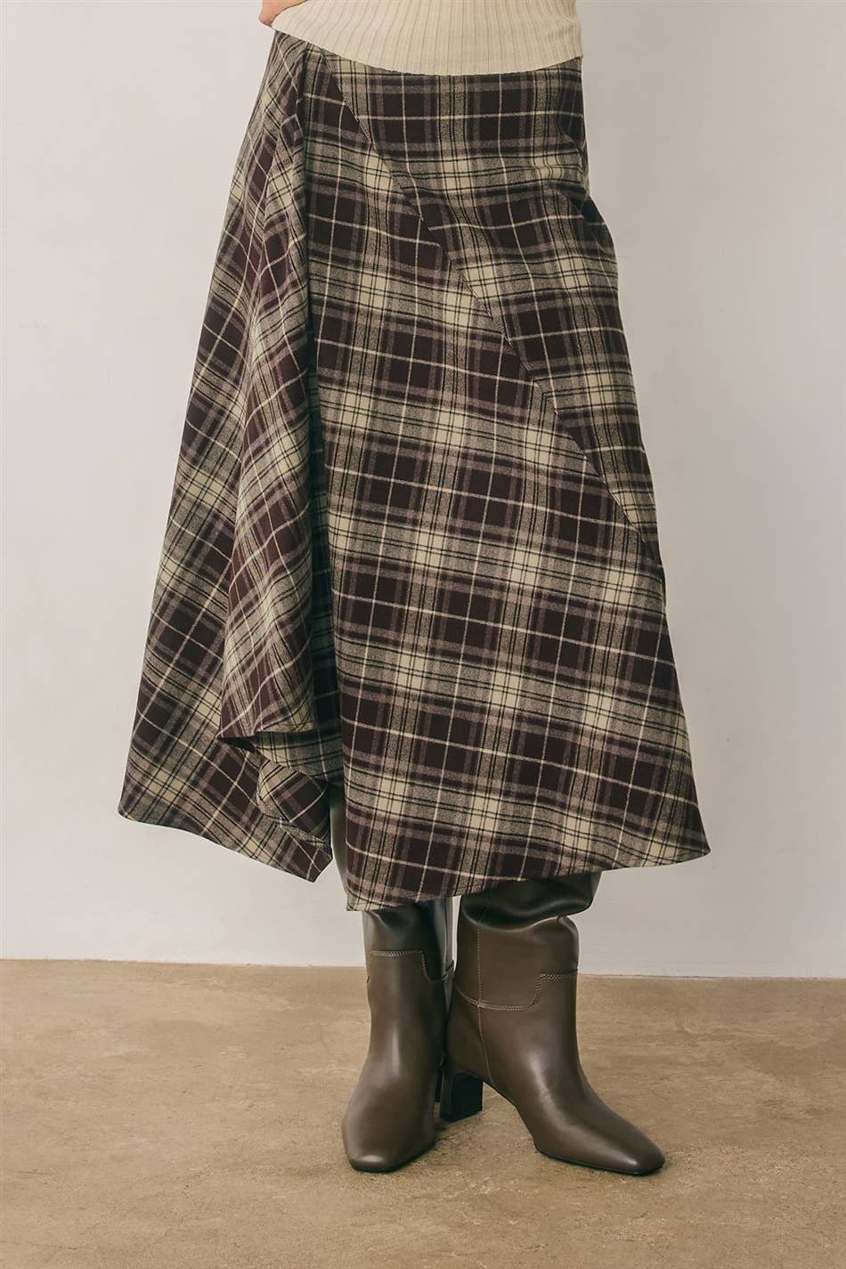Plaid Midi Skirt