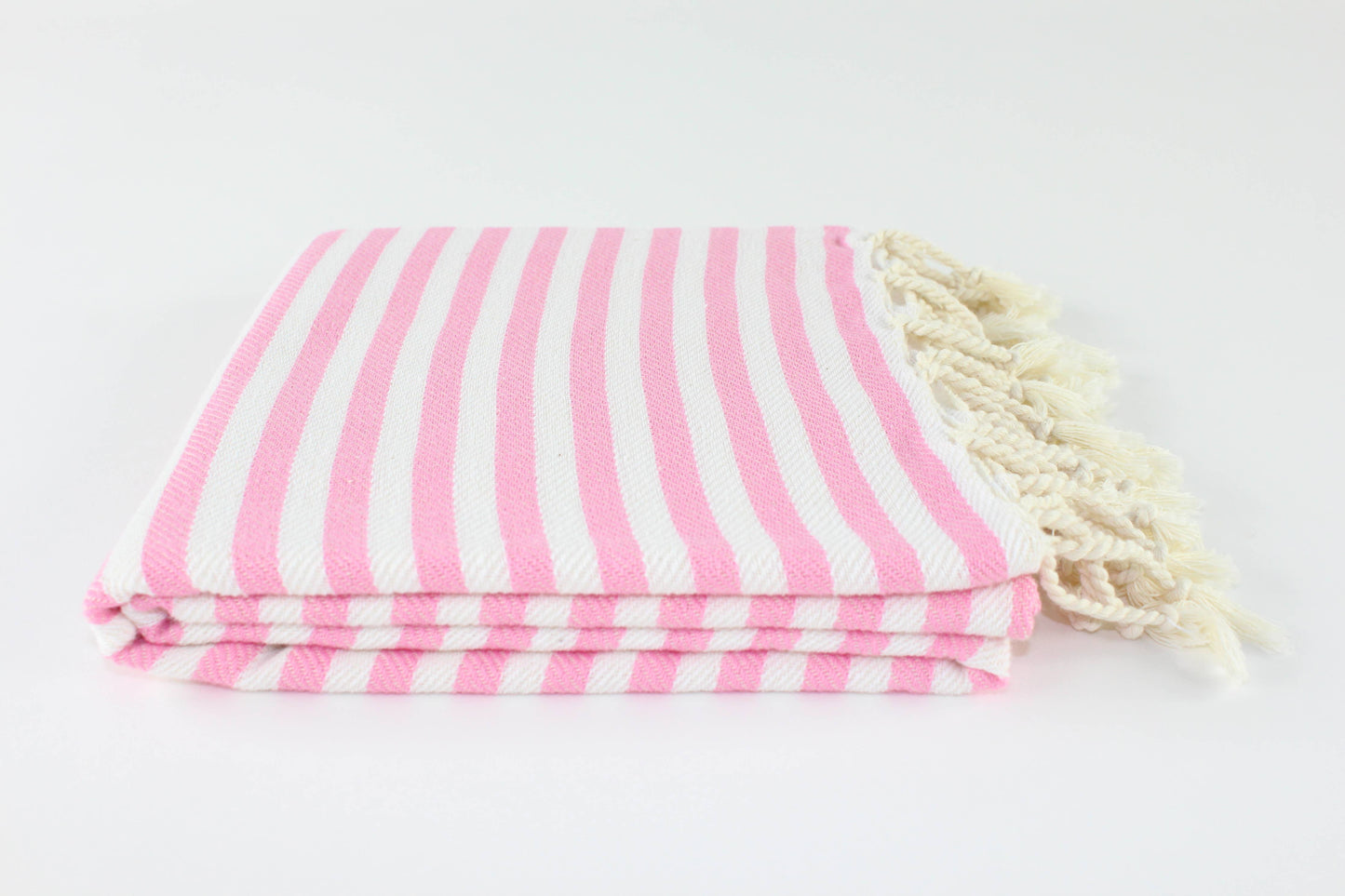Turkish Striped Peshtemal Towel: Pink