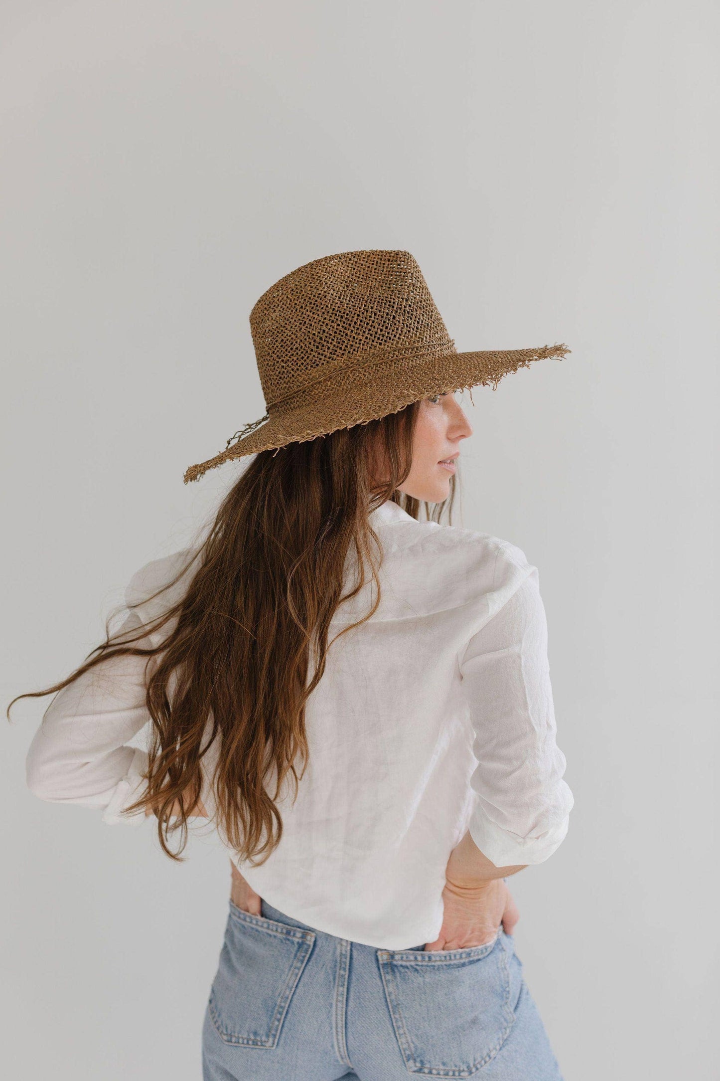 Tessa Seagrass Fedora: Brown