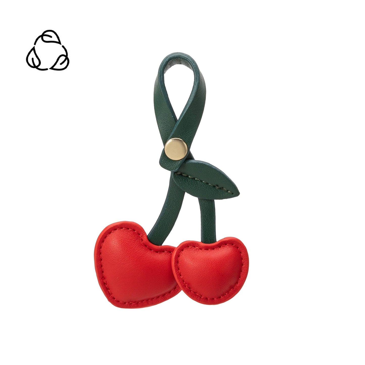 Cherry Vegan Leather Bag Charm
