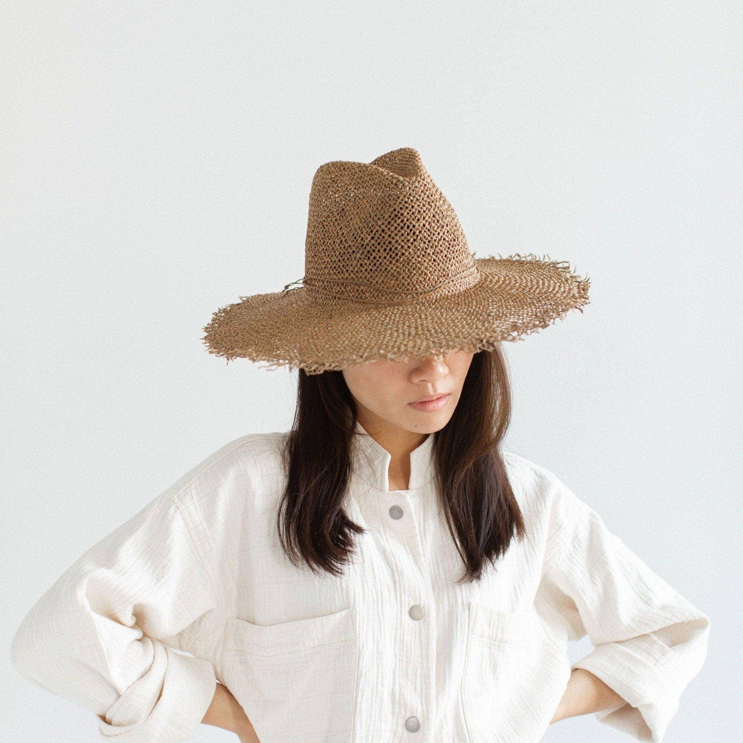 Tessa Seagrass Fedora: Brown