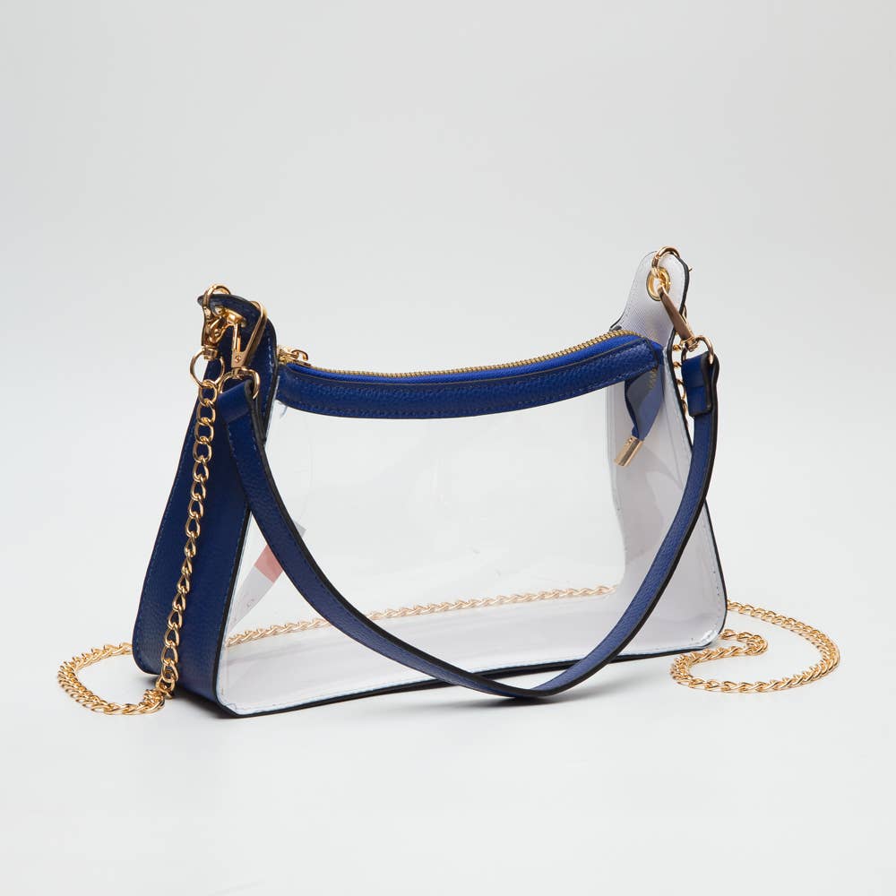 Clear Satchel Bag : Royal blue