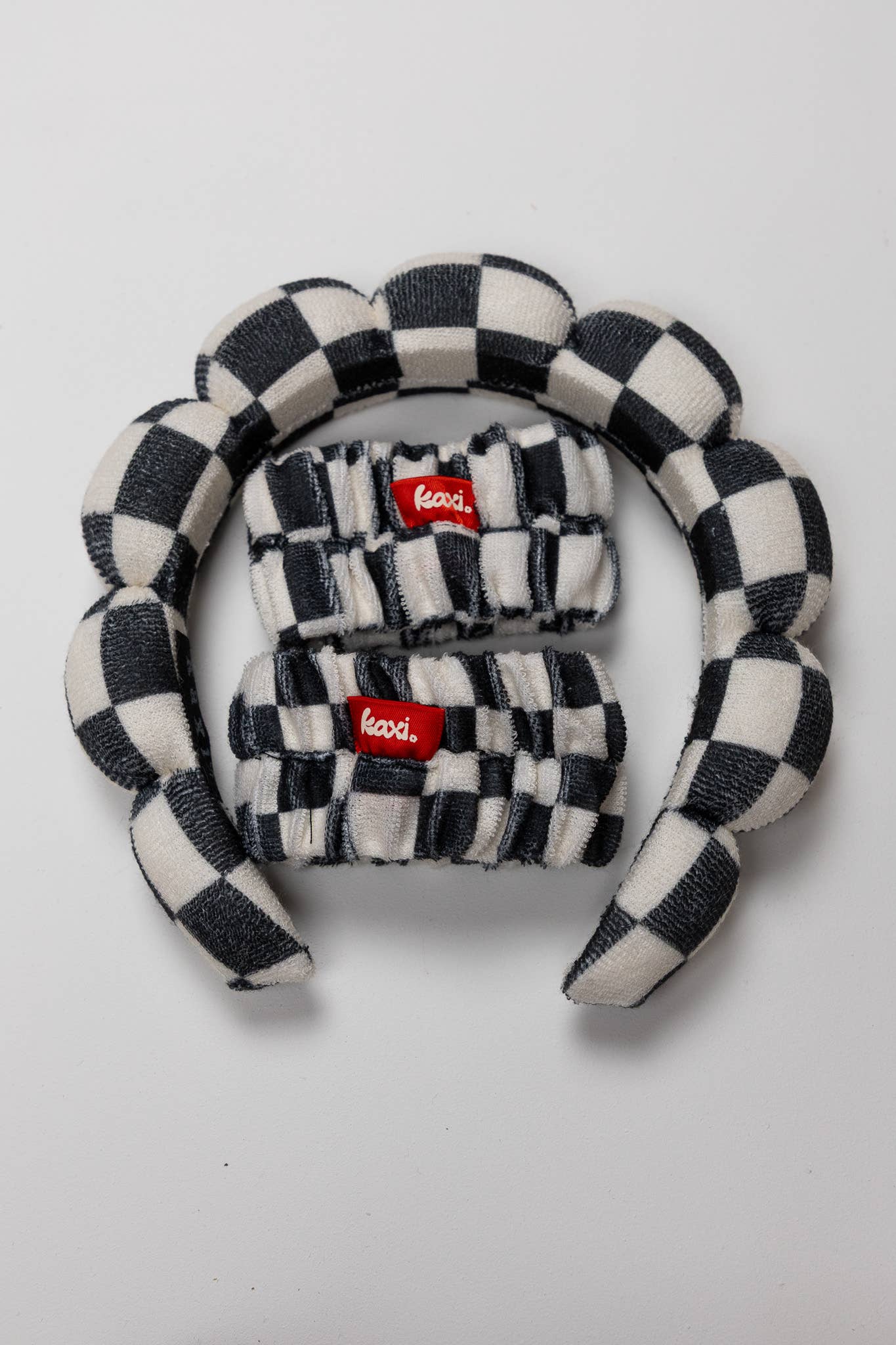 B+W CHECKERED HEADBAND SET