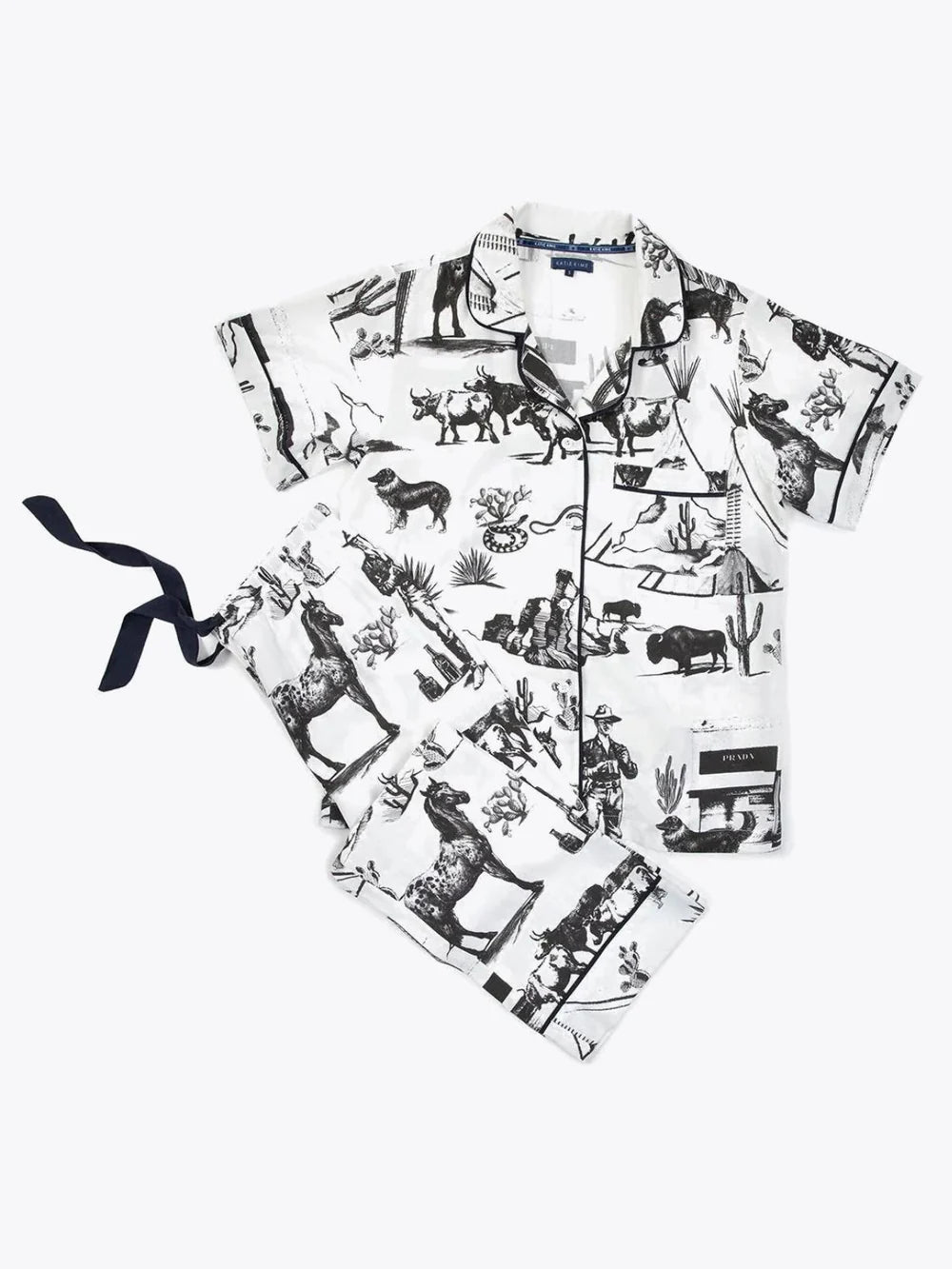 Marfa Toile Pajama Pants Set Black