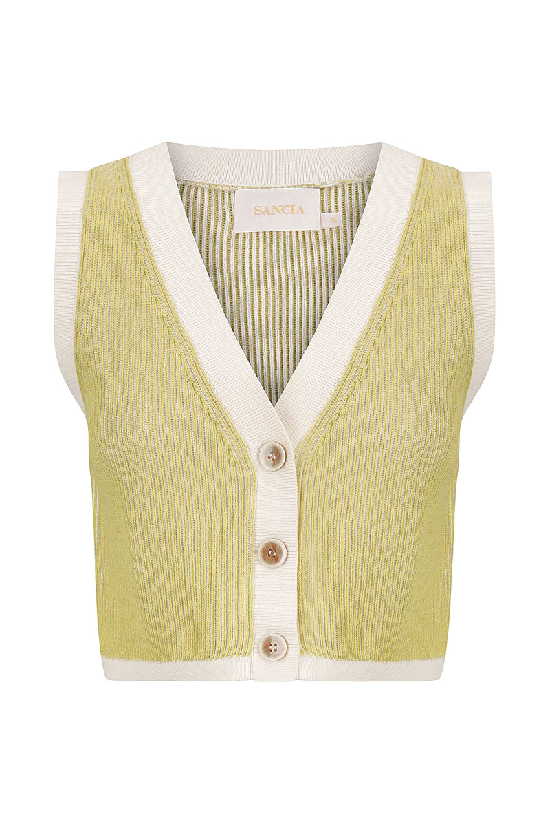 The Catalina Knit Vest-Lime