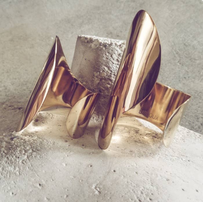 Swerve Modern Brass Cuff Bracelet