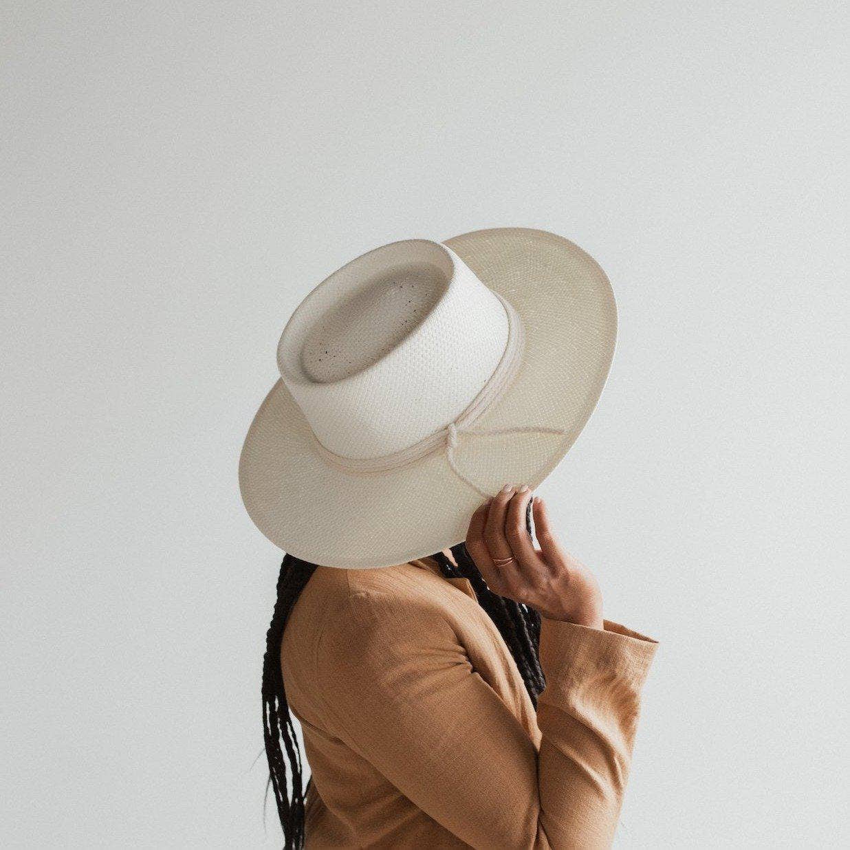 Bre Straw Pork Pie Hat Black