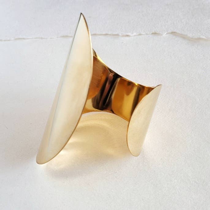 Swerve Modern Brass Cuff Bracelet