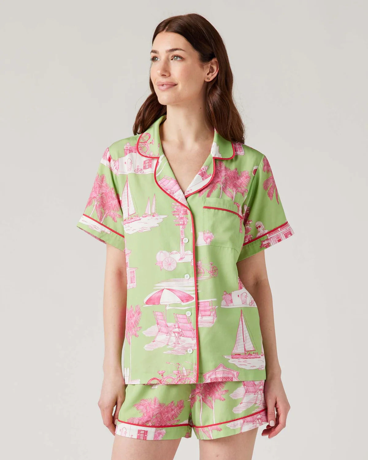 Florida Toile Pajama Short Set