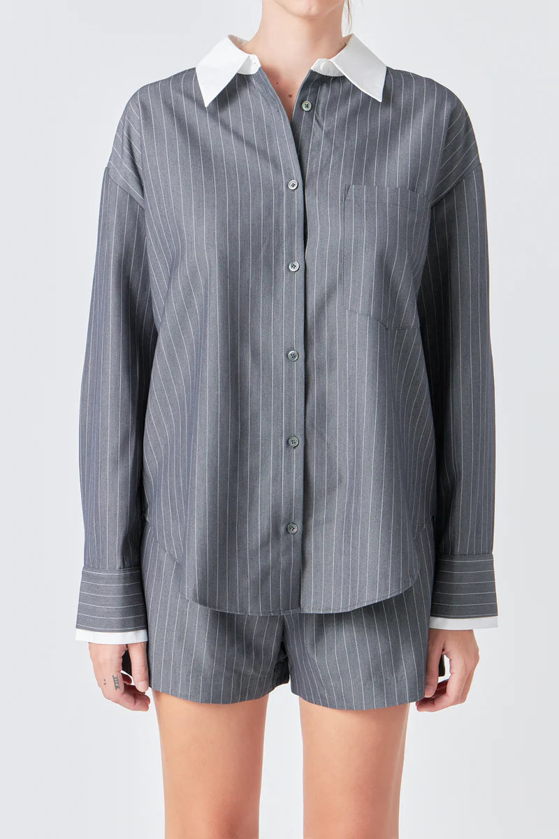 Grey Button Up