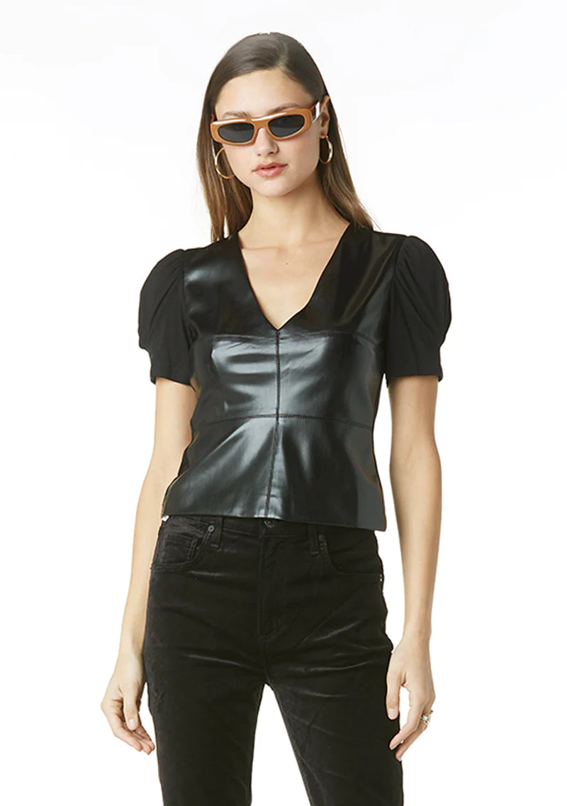 Harper Vegan Leather Top