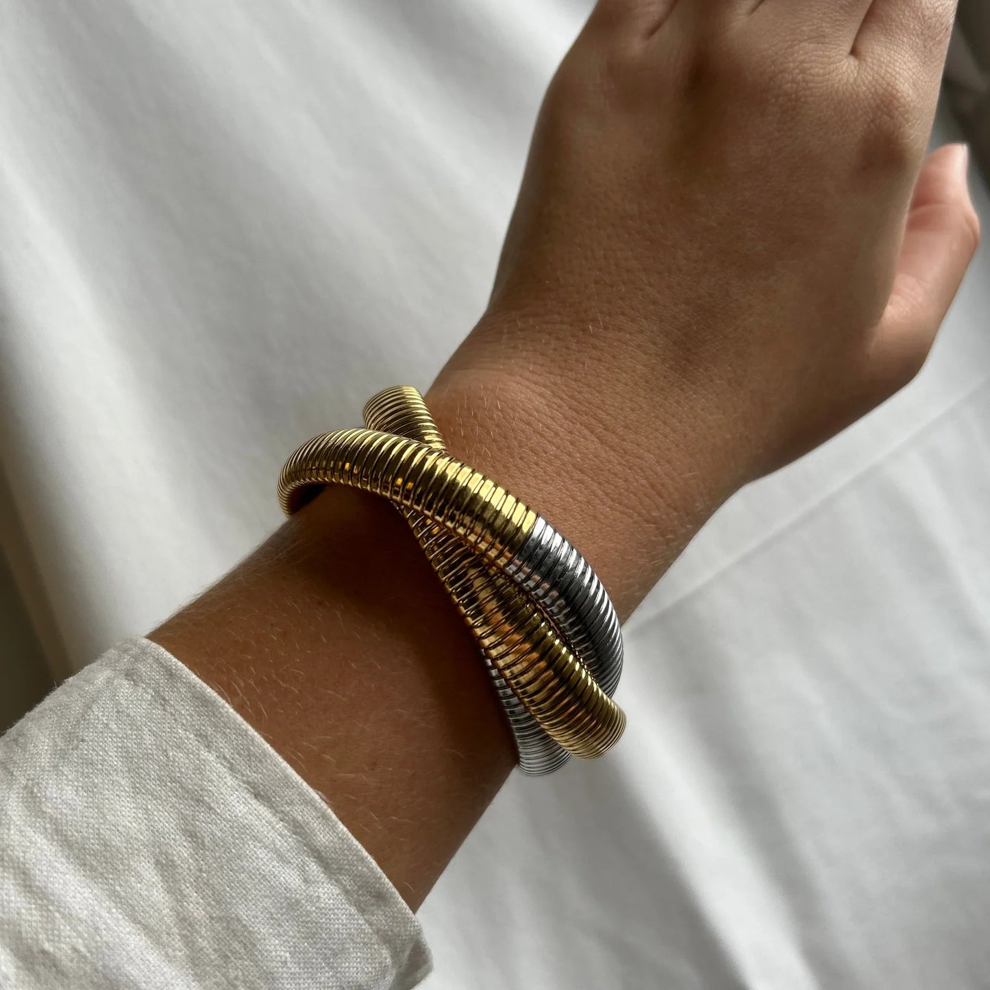 Infinity Multi Layered Bracelet Two Tone