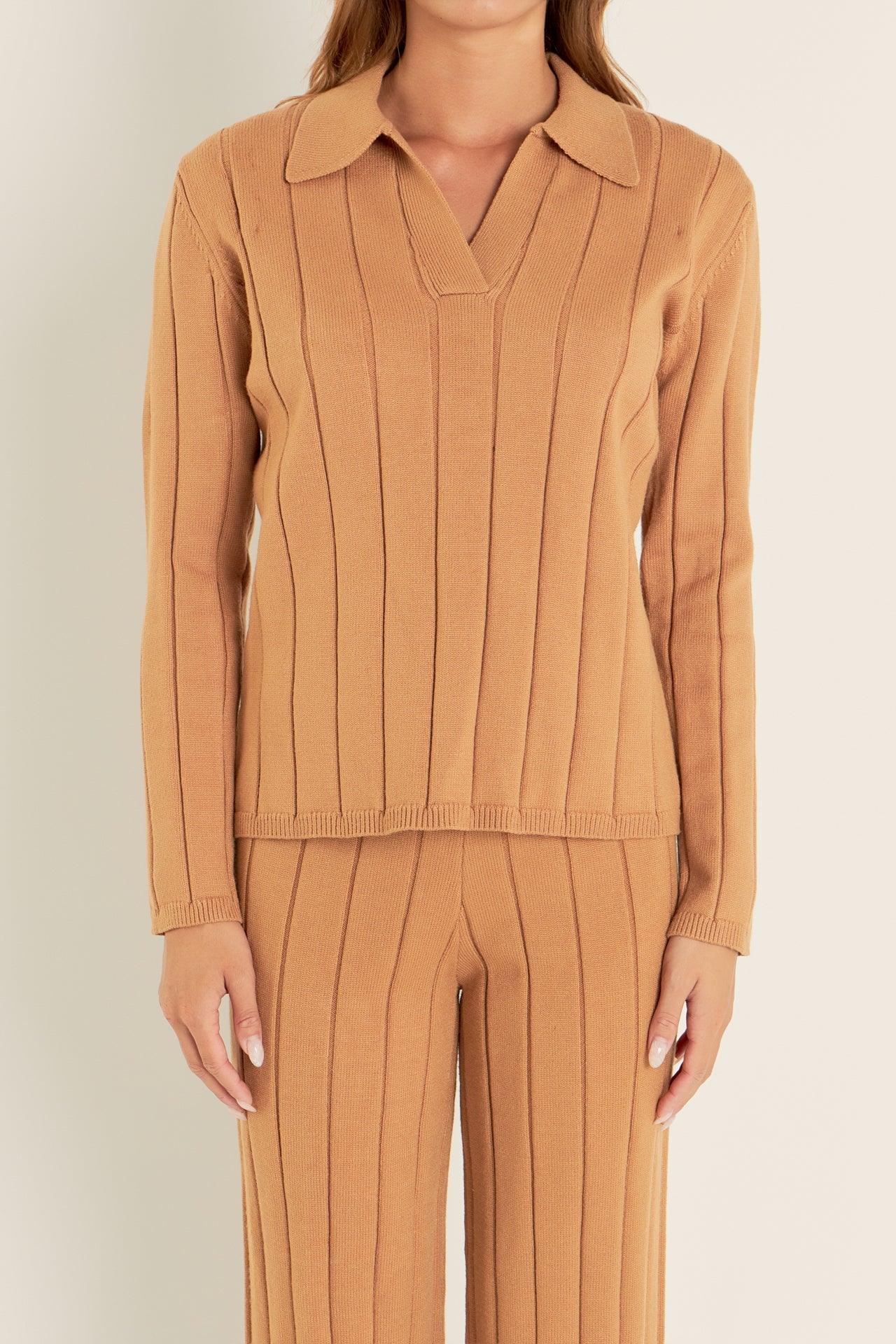 Camel Collared Sweater