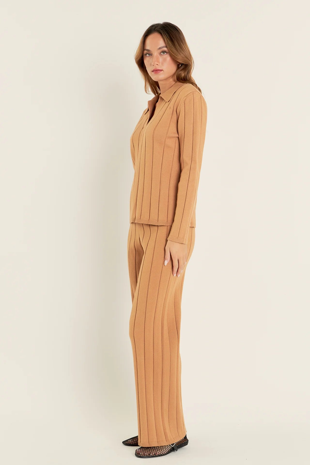Camel Collared Sweater