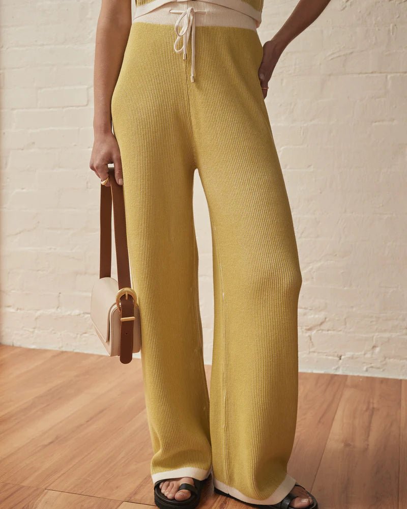 The Liliana Knit Pants-Lime