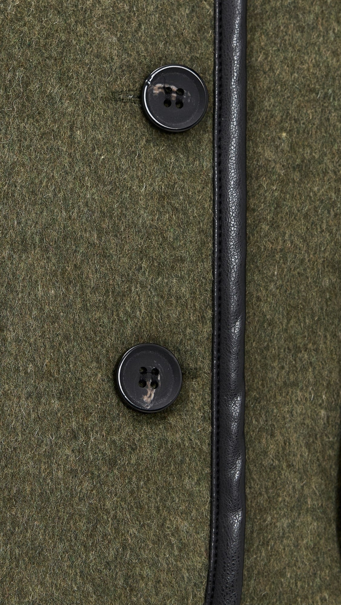 Olive Faux Leather Trim Jacket