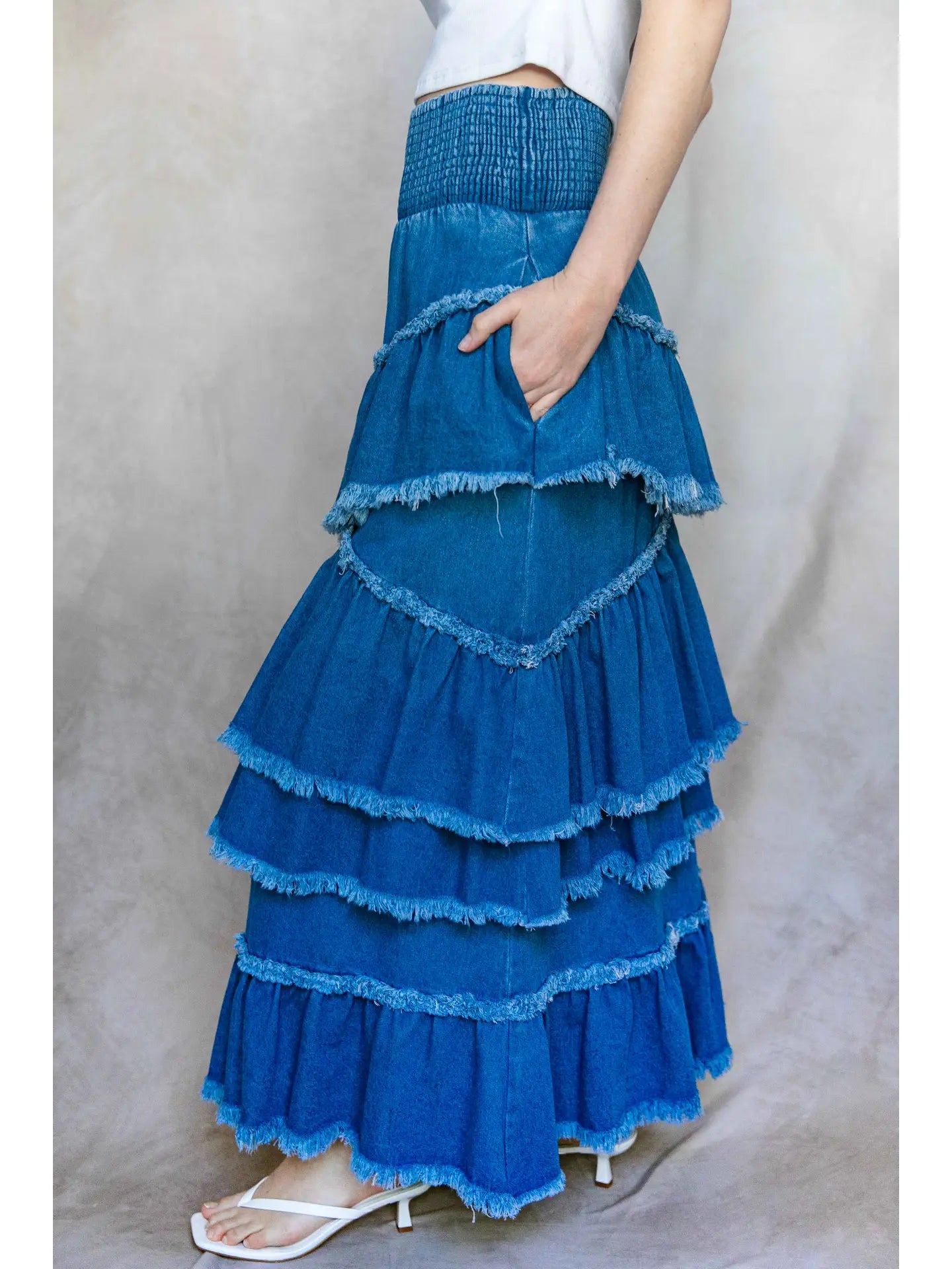 Asymmetrical Ruffled Skirt