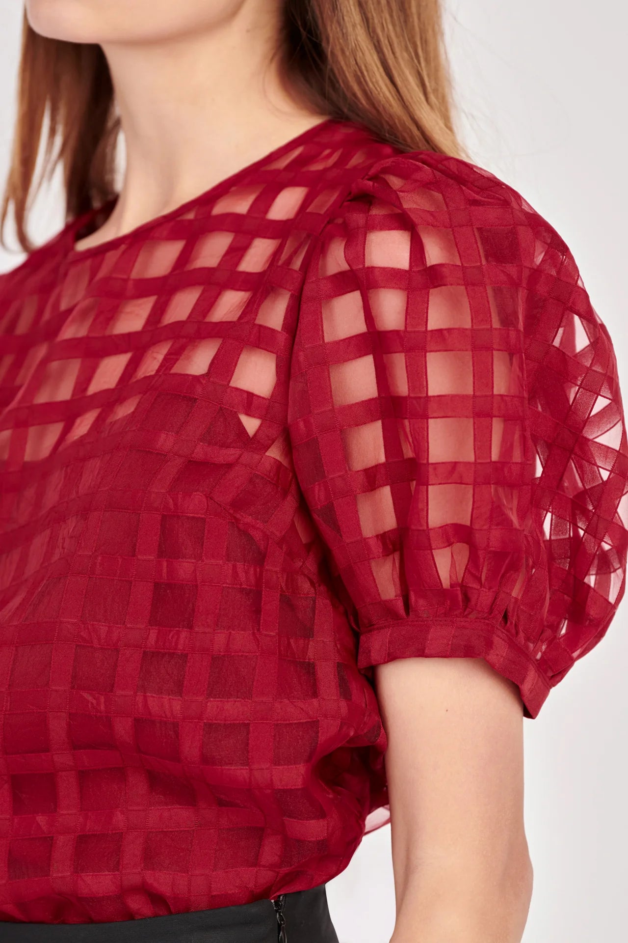 Sheer Puff Sleeve Top