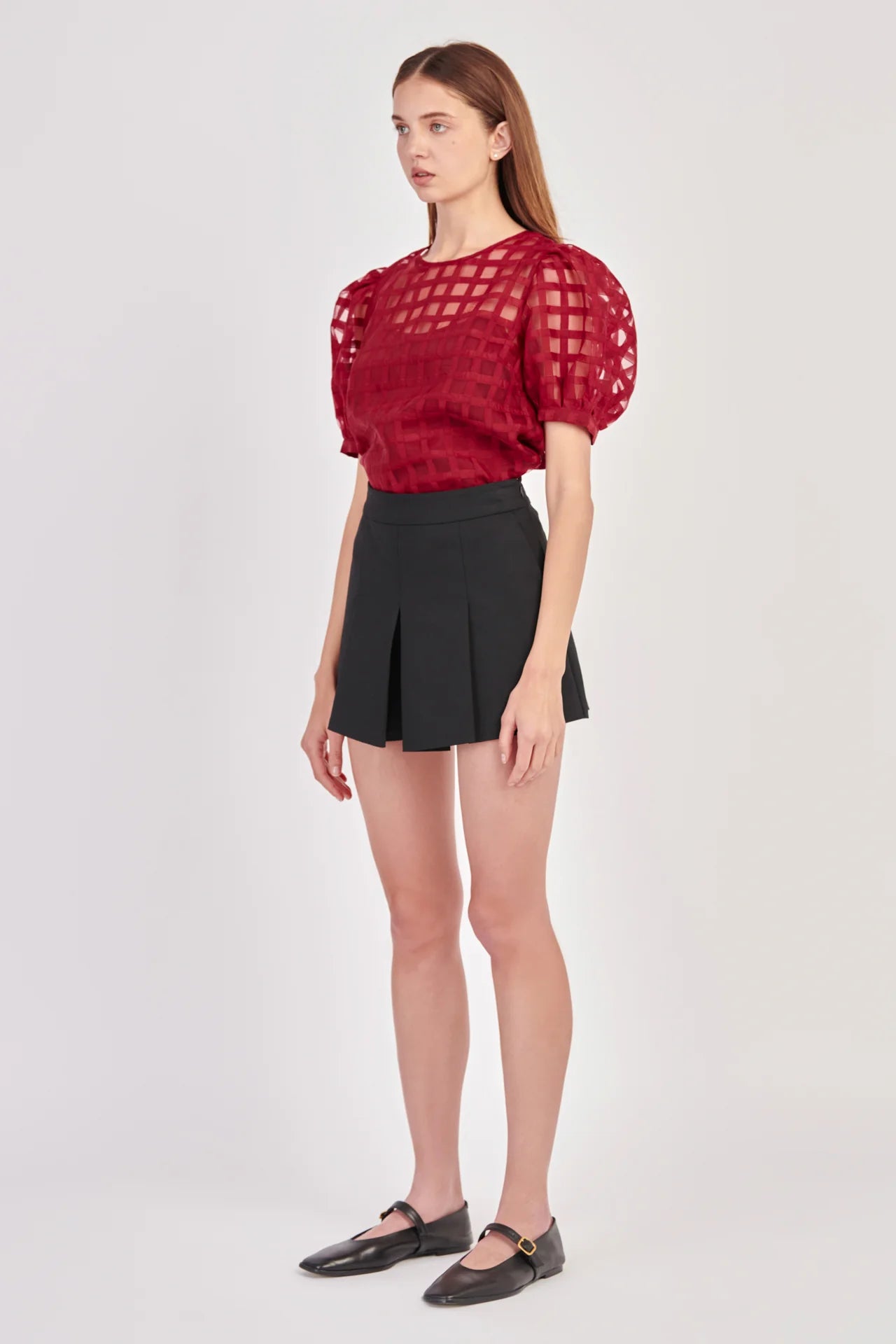Sheer Puff Sleeve Top