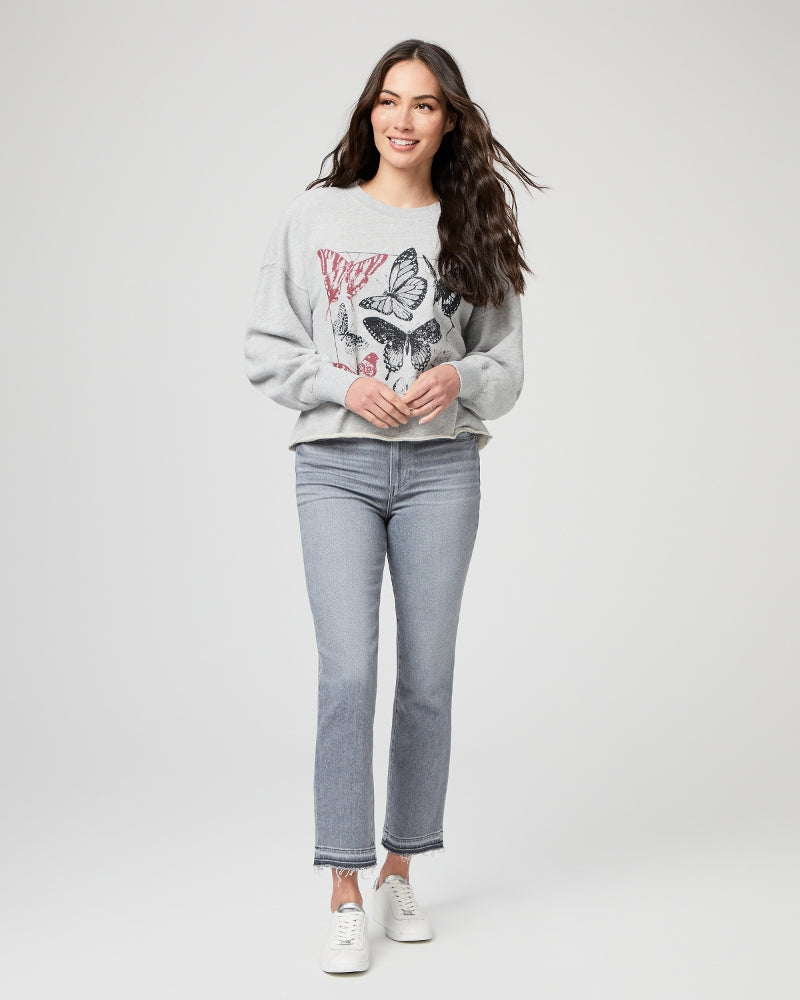 Cindy Crop Undone Hem Faded Pavement
