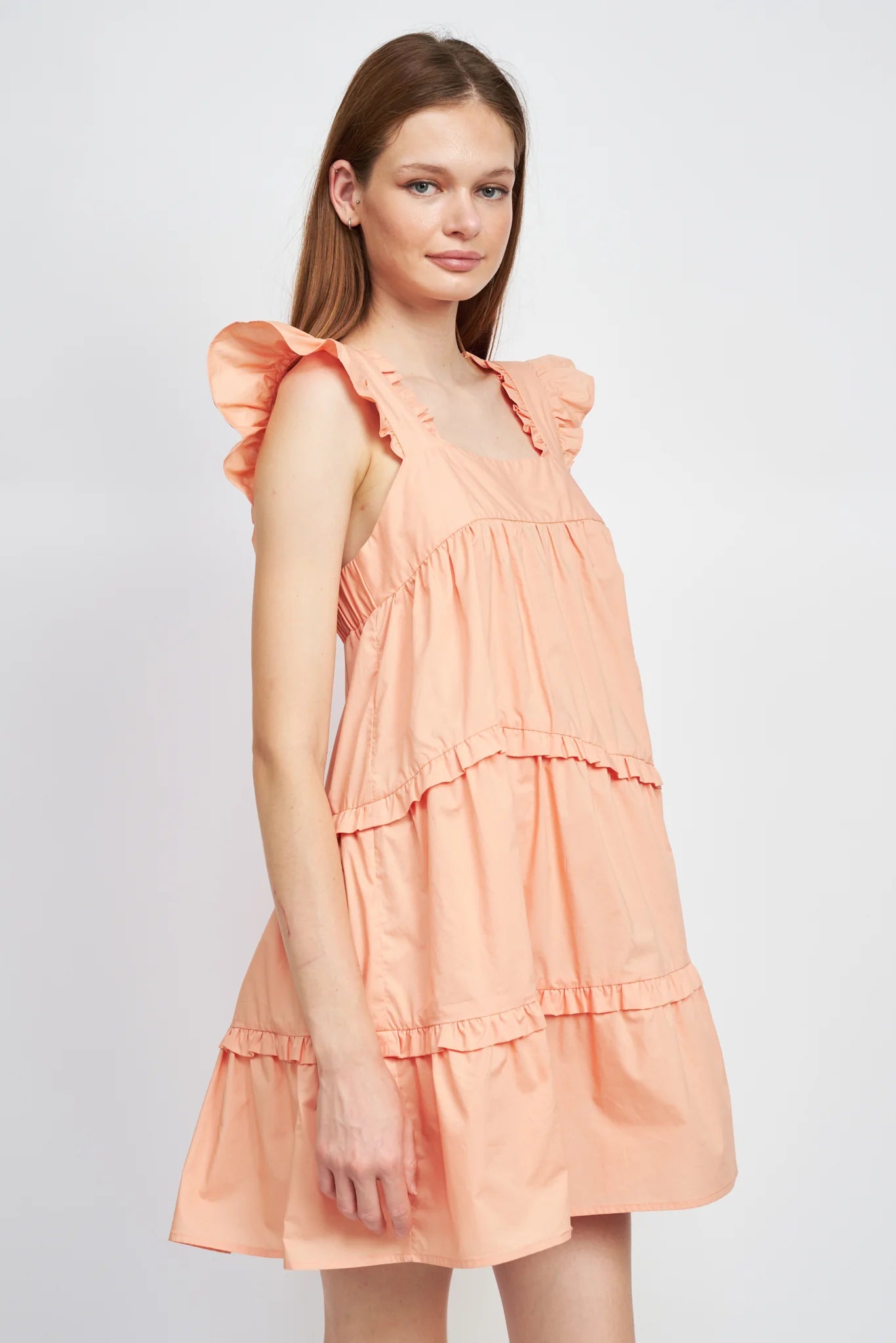 Tiered Tangerine Mini Dress
