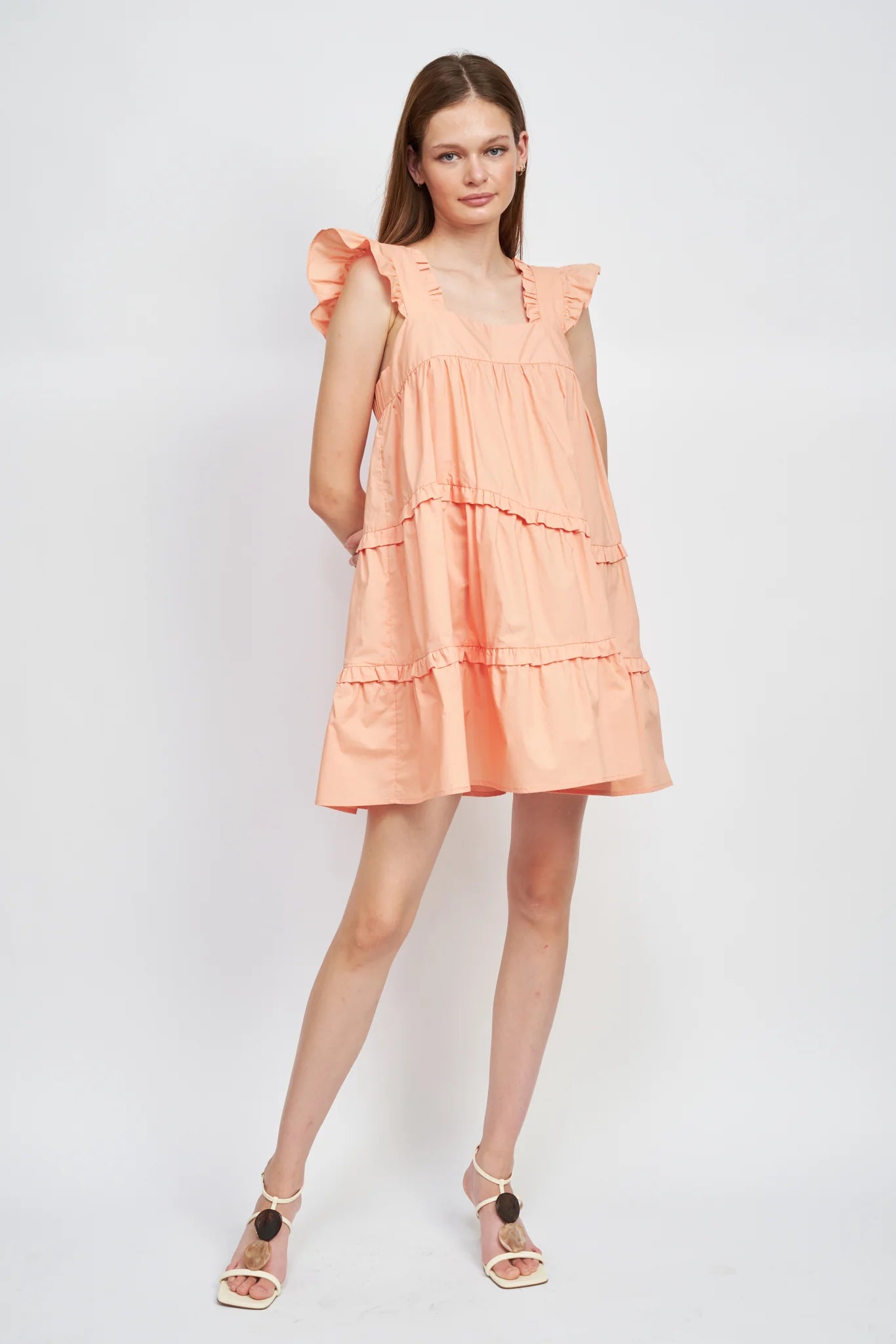 Tiered Tangerine Mini Dress