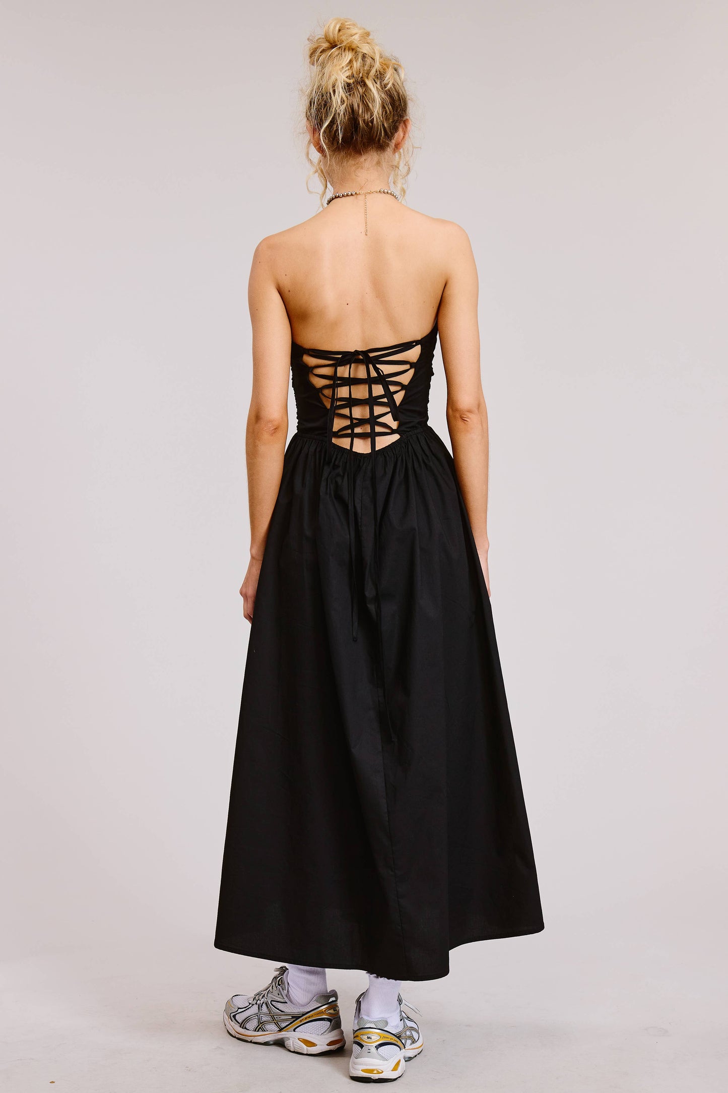 Strapless Corset Midi Dress