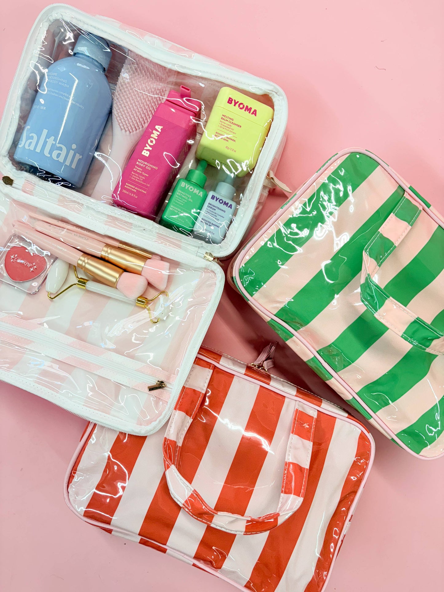 Pink and Green Cosmetic Case