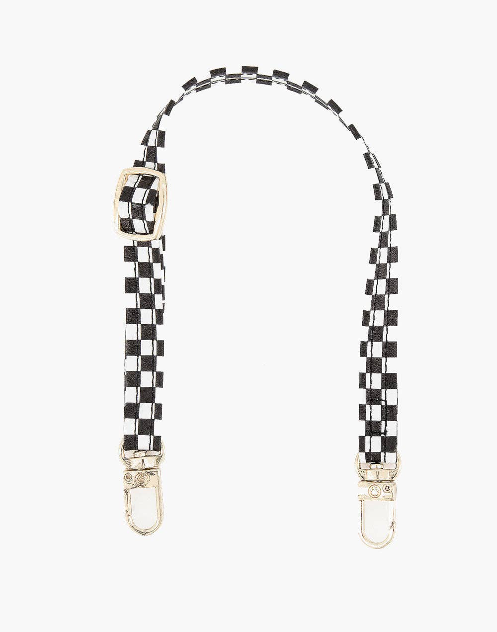 Single Black Checkered Phone Strap: Wristlet (14.5 inches)