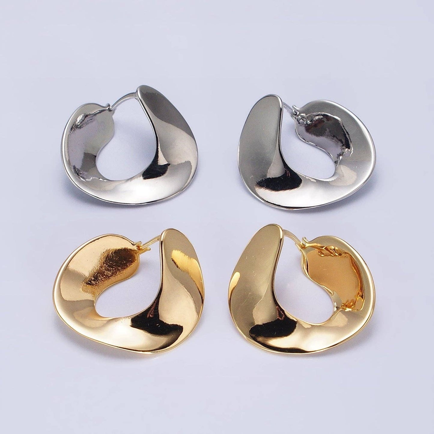Spiral Silver Hoops