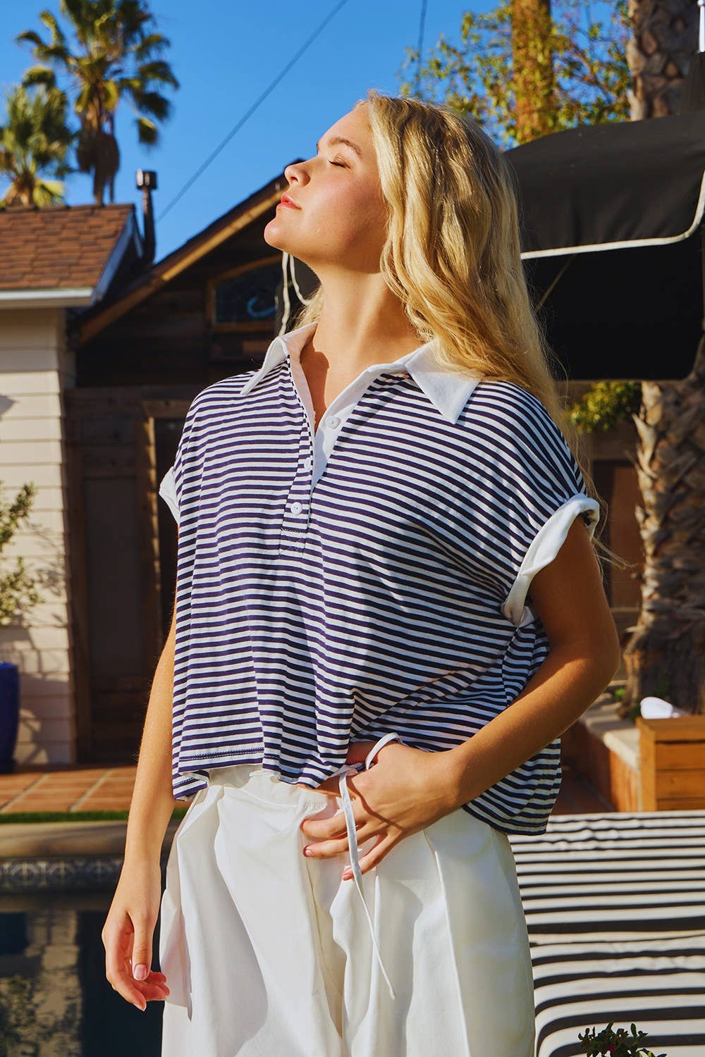 Stripe Print Crop Top