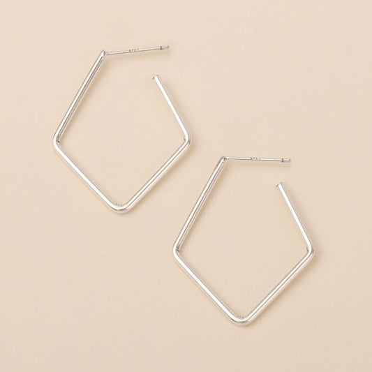 Orion Diamond Hoop Silver