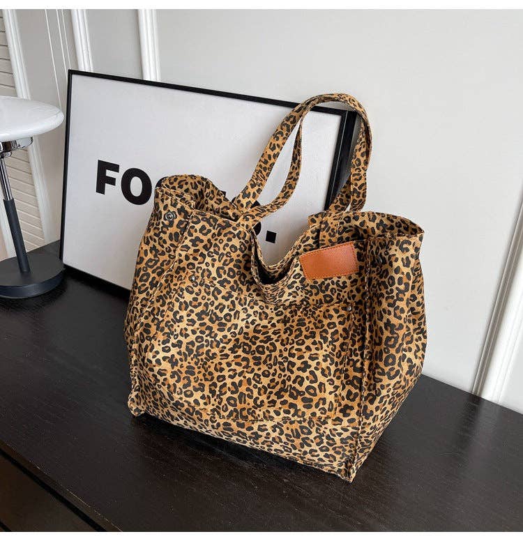 Brown Leopard Tote Bag