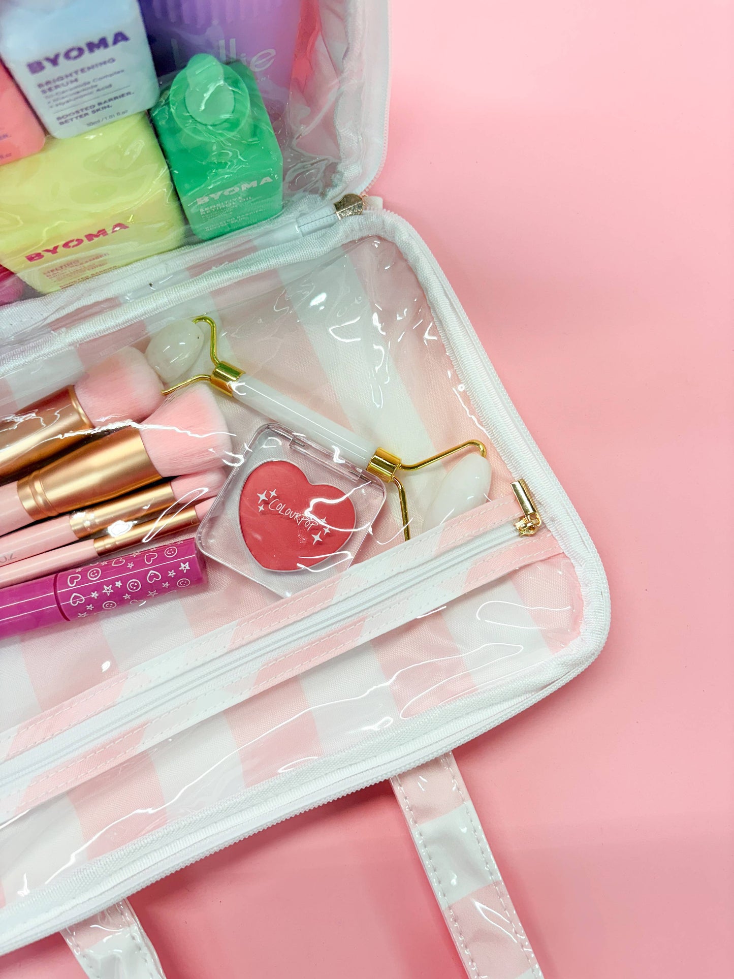 Pink and Green Cosmetic Case