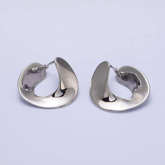 Spiral Silver Hoops