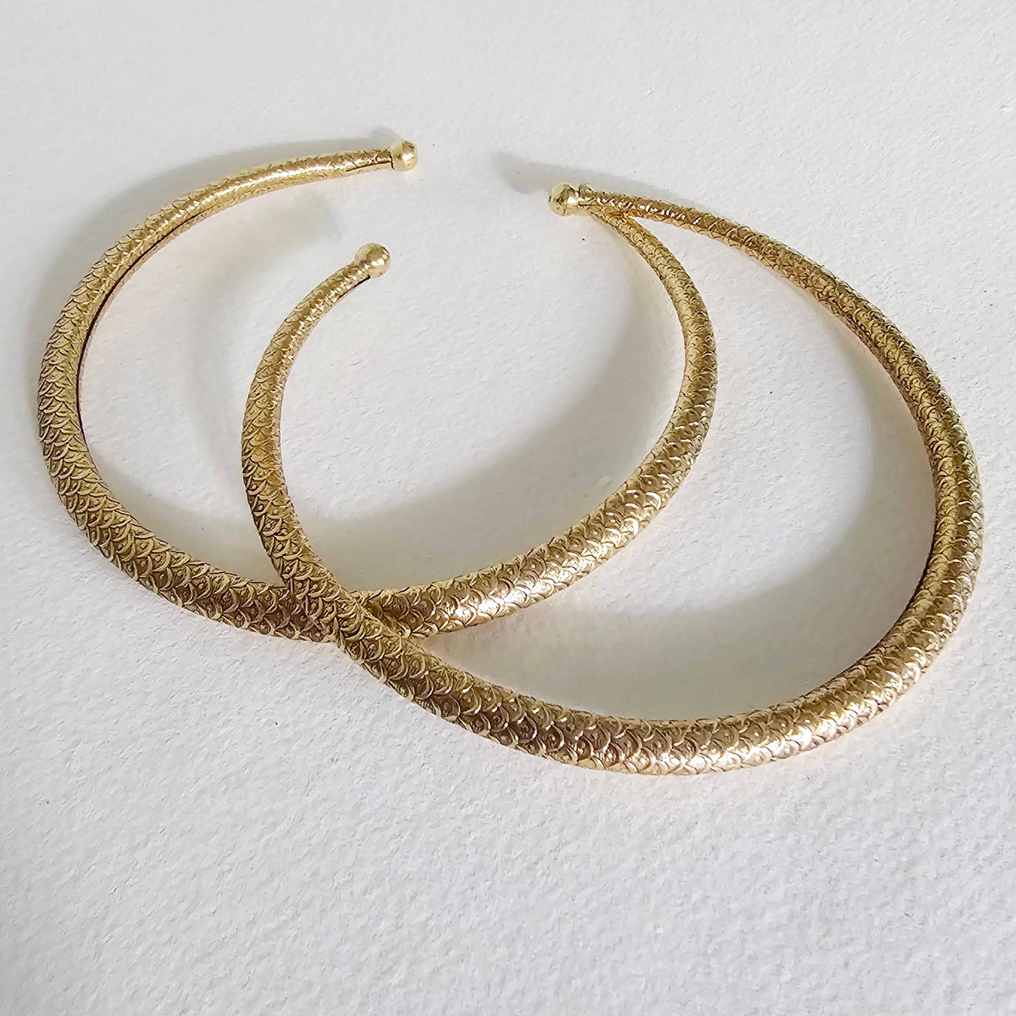 Brass Thin Simple Fishscale Collar necklace
