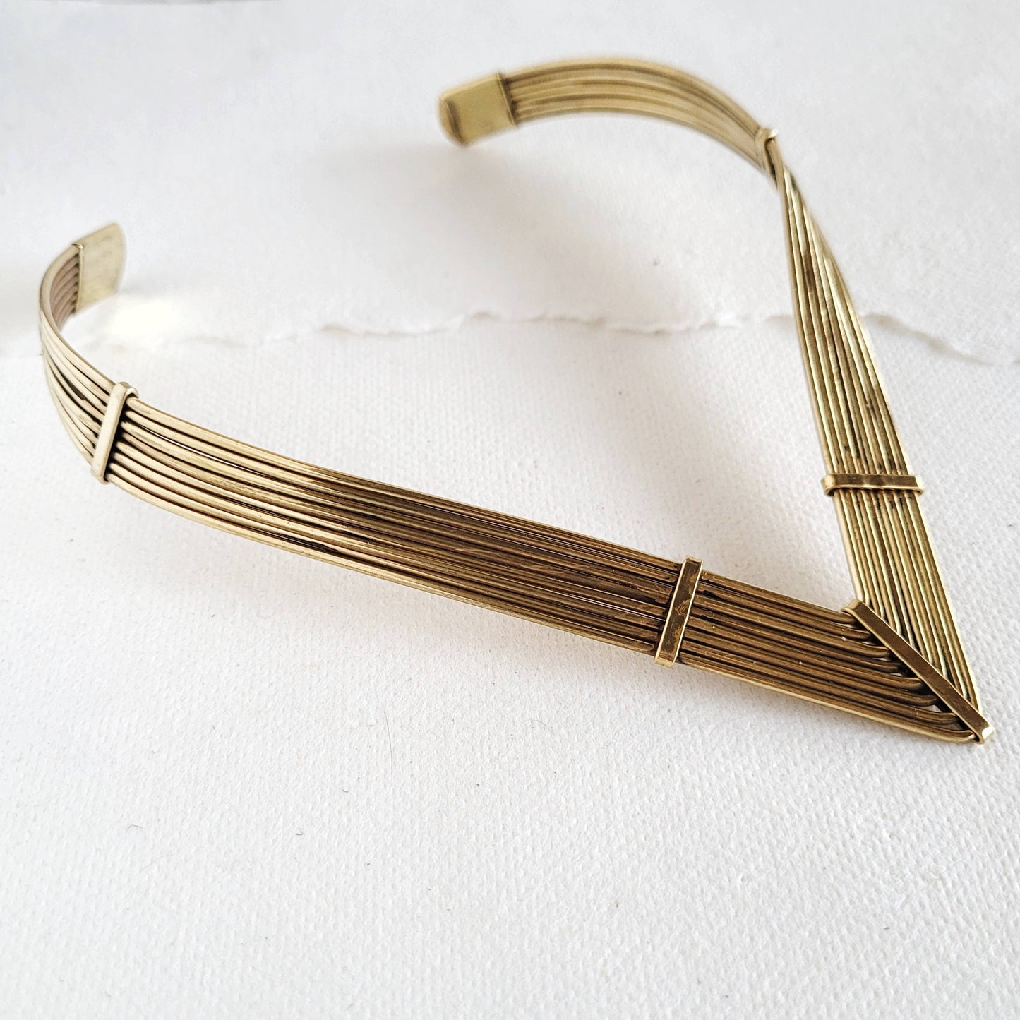 Brass V style Collar Choker Necklace