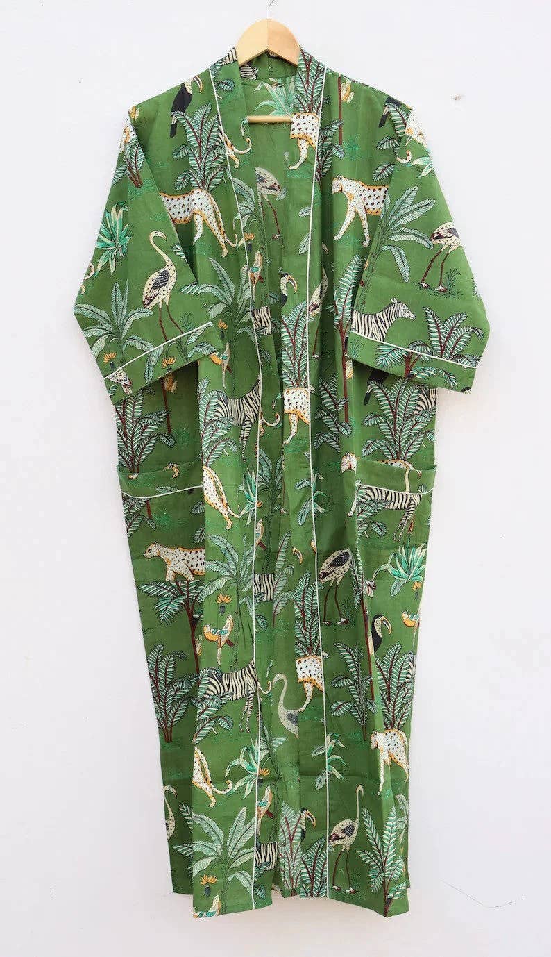Boho Animal Printed Kimono Robe
