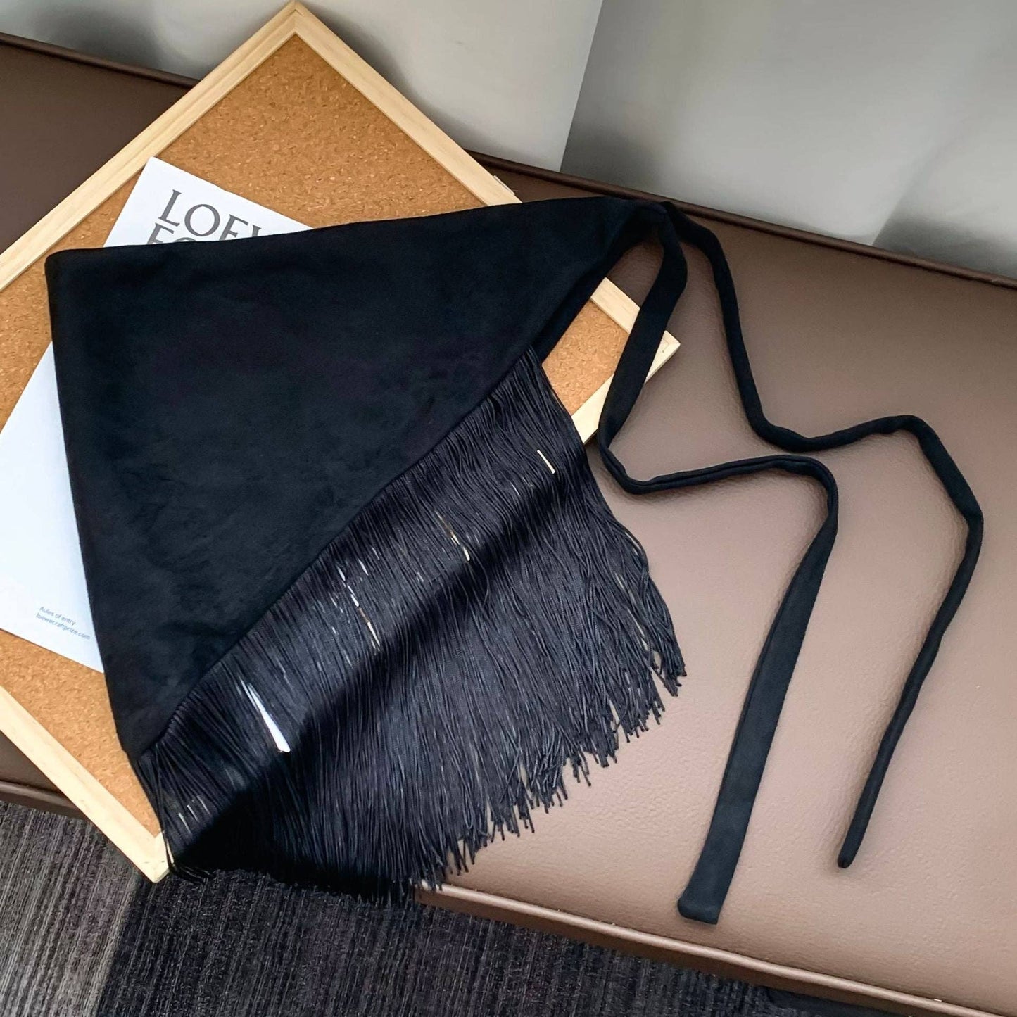 Black Tassel Hip Scarf
