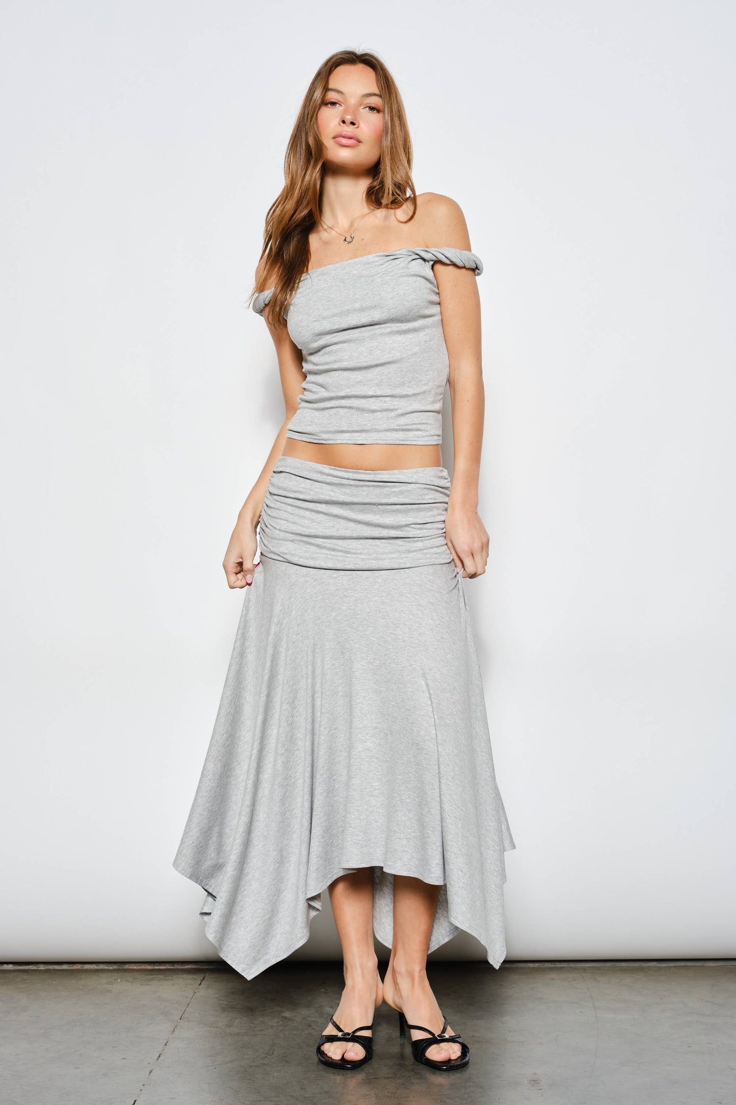 Aerie Ruched Midi Skirt