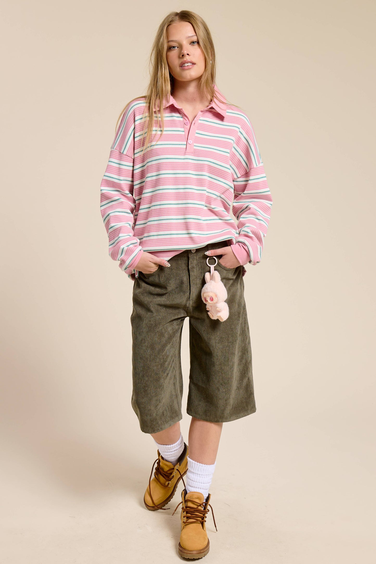 Multicolor Long Sleeve Polo