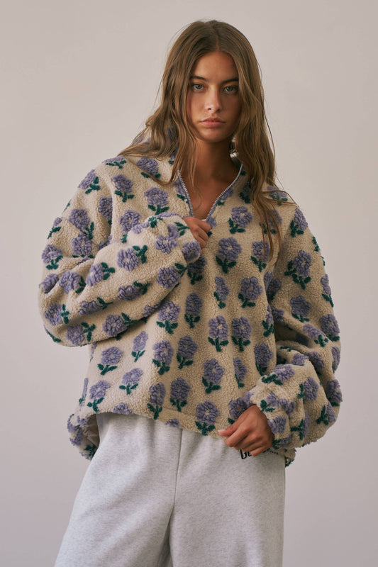 Floral Half Zip