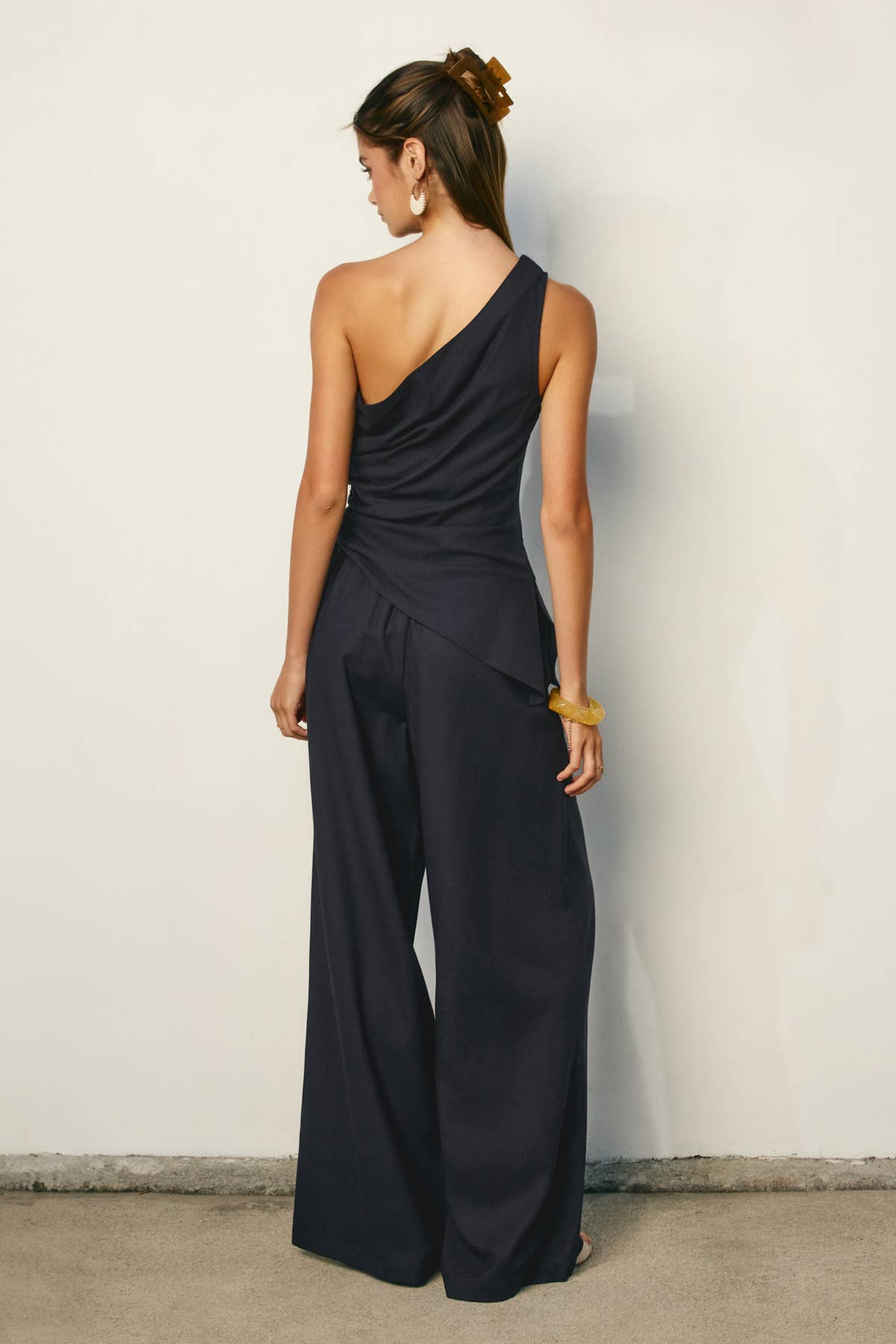 Linen Wide Leg Pull On Pants