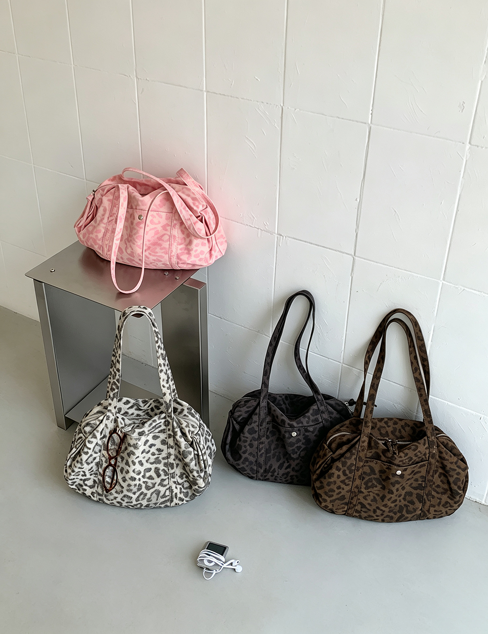 Vintage Leopard Large Shoulder Bag