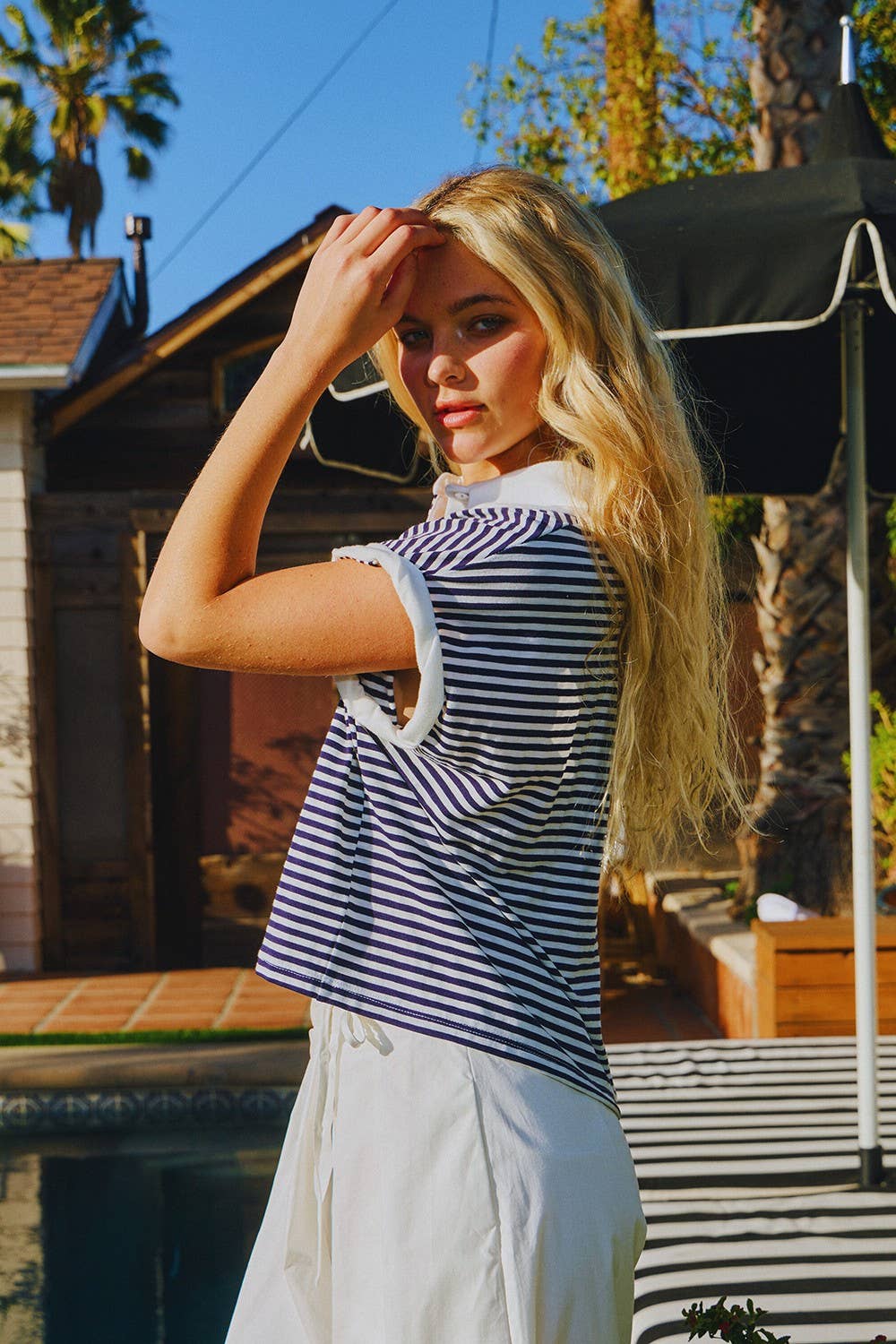 Stripe Print Crop Top