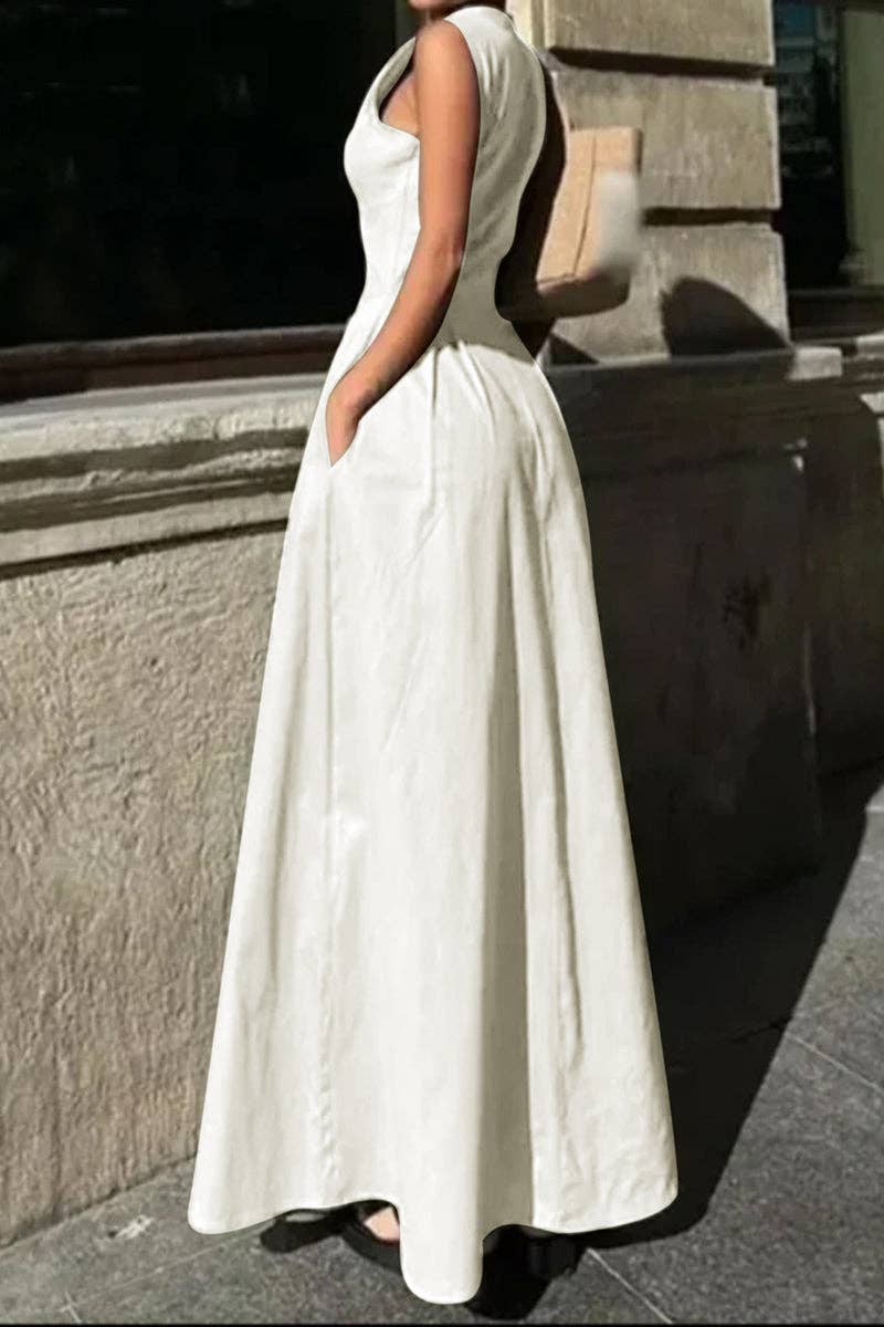 Zip-Front Maxi Dress